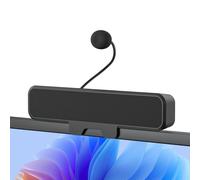 INGA Altoparlanti per computer con microfono staccabile, altoparlanti da tavolo Plug and Play, microfono muto one-touch, stereo e bassi, si attacca facilmente al monitor, compatibile con PC, Mac