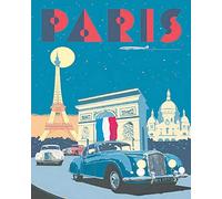 INGA Art Deco Parigi Torre Eiffel Francia, Targa in Metallo con Altri Cartello 20,3 x 30,5 cm