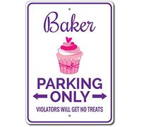 INGA Baker, Cartello di parcheggio con Scritta in Lingua Inglese “Baker”, Ideale Come Regalo per Pasticceria, Decorazione per la Cucina, 20,3 x 30,5 cm