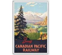 INGA Banff - Calamita da frigo Jumbo - Canada, Calgary Rocky Mountains, Targa in Metallo 20,3 x 30,5 cm