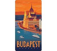 Inga BUDAPEST - Targa in metallo con scritta in inglese "Ungheria Europa" in metallo, 20,3 x 30,5 cm