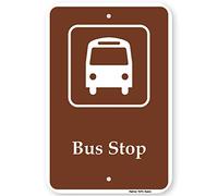 Inga Bus Stop Sign Divertente Targa in metallo, 20,3 x 30,5 cm