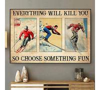 Inga Choose Something Fun Poster Sci di montagna Poster Sci Amanti Sci Sciare Regali Amanti Sci Poster Decorazione Sci Divertente Regalo Cartelline In Metallo 20,3 x 30,5 cm