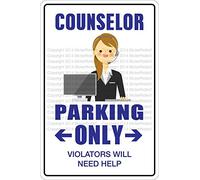 Inga Counselor - Targa in metallo con scritta "Parking Only Parcheggi", 20,3 x 30,5 cm