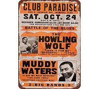 Inga Howling Wolf Muddy Waters Retro Metal Painted Art Poster Targa in metallo 20,3 x 30,5 cm