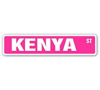 INGA Kenya - Cartello Decorativo in Metallo per Porta, 40 x 10 cm