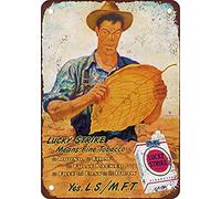 INGA Lucky Strike Tabacco Farmer Pub Home Decor Metal Sign 20,3 x 30,5 cm