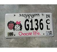 INGA Mississippi 2012 Choose Life License Targa # G136 15,2 x 30,5 cm