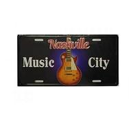 INGA Nashville Tennessee Music City Targa in Metallo 15,2 x 30,5 cm