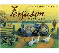 INGA New Ferguson TE20 Heritage Tractor Retro Targa da Parete in Metallo in Latta 20,3 x 30,5 cm