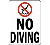 Inga No Diving - Targa in metallo vintage, 20 x 30 cm