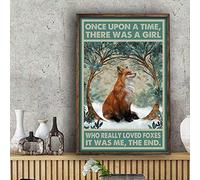 Inga Once Upon A Time There Was A Girl Who Really Loved Fox - Poster lucido da parete, decorazione da parete in metallo, 20 x 30 cm