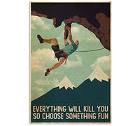 Inga Poster per arrampicata su roccia Poster per camera da letto, poster per la casa, decorazione da parete, in metallo, 20,3 x 30,5 cm