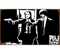 Inga Pulp Fiction - Targa da parete in metallo con scritta in lingua inglese "American Film Cinema", stile vintage, in metallo, formato A7, 20,3 x 30,5 cm