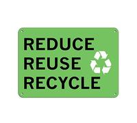 Inga Reduce Reuse Recycle Security, cartello in latta 20,3 x 30,5 cm