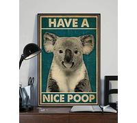 Inga Retro Have A Nice Poop Koala Poster Verticale Home Decor Art Wall Decor Metal Sign Poster 20,3 x 30,5 cm