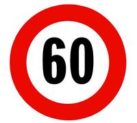 INGA Road Signs (60 mph Speed Limit) - Targa Metallica 30,5 x 30,5 cm