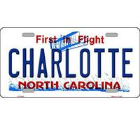 INGA Targa per Targa New Sign Charlotte North Carolina, 15,2 x 30,5 cm