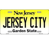 INGA Targa per Targa New Sign Jersey City New Jersey State Background, 15,2 x 30,5 cm