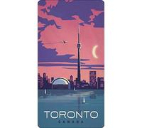 INGA Toronto - Cartello in Metallo - CN Tower Ontario Canada Mappa Canadese in Latta 20,3 x 30,5 cm