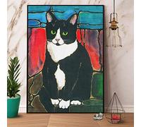 Inga Tuxedo Cat Art Poster di carta vintage decorazione da parete in metallo, poster 20,5 x 30,5 cm