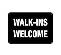 INGA Walk-Ins Welcome Business Sign Feature Department Warning Signsg Cartello in Metallo 20,3 x 30,5 cm