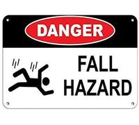 Inga Warning Aluminium Sign ~ Danger Fall Hazard Hazard Sign Fall Signs Fall Hazard Signs Commercial Signs Metal Tin Sign 20,3 x 30,5 cm
