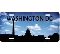 Inga Washington Dc Skyline Silhouette - Targa in Metallo, 15,2 x 30,5 cm