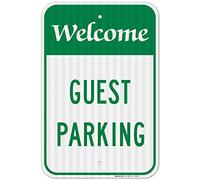 Inga Welcome Guest Parking Sign Funny Retro Targa in metallo 20,3 x 30,5 cm