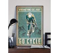 Inga When Nothing Goes Right Go Cycle Poster Ciclismo Poster Ciclismo Lover Poster Amante Ciclismo Poster Da Parete Regalo Divertente Cartellina Metallo 20,3 x 30,5 cm