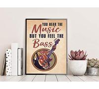 Inga You Hear The Music But You Feel The Bass Poster per chitarra bassa, idea regalo per suonare basso, suonatore di chitarra e basso, divertente regalo, 20,3 x 30,5 cm