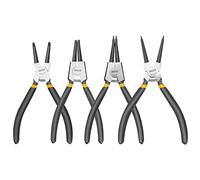 Ingco 1829007 Set da 4 Pinze di Precisione Acciaio al Carbonio, Metallo