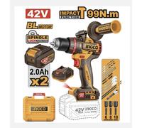 INGCO 96 Nm 42 Volt | Trapano Avvitatore Brushless 2 Batterie 2Ah