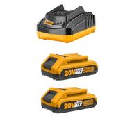 Ingco Ac22ahcarman Kit 2 Batterie Al Litio E Carica Batteria 20 V 2 AH Per Elettroutensili Utensili Elettrici Ingco