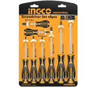 INGCO Assortimento di 8 Giraviti Con Impronta ad Intaglio e Croce