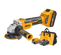 Ingco Cagli11522 Smerigliatrice Angolare A Batteria 20 V 2 Batterie 4 Ah Caricabatterie E Borsa Inclusi