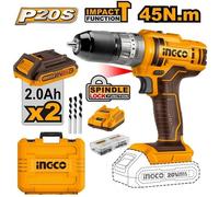 INGCO CIDLI201452E Trapano Avvitatore a Percussione Doppia Batteria 20V 2.0AH