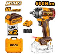 INGCO CIWLI2050 Svitabulloni Avvitatore ad impulsi 500Nm 1/2" 2 X 20V 4.0AH