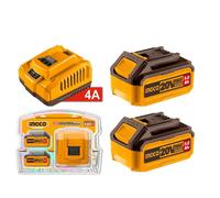 INGCO - Kit Starter 2 Batterie 5Ah + Caricabatterie Rapido FBCPK2513E | 20V | P2