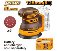 INGCO Levigatrice Rotorbitale a Batterie 20V Motore Brushless Solo Corpo