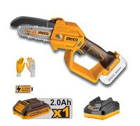 Mini Motosega a Batteria 5"/13cm INGCO + Batteria Litio 20V 2Ah + CaricaBatteria