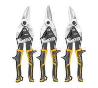 INGCO Set di 3 cesoie per metallo, cesoie per lamiere, cesoie per colpo, cesoie per aviazione universali, CR-V, impugnatura comoda, garanzia di sicurezza, HTSNK0110