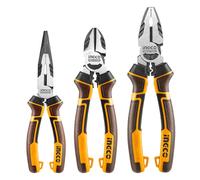 INGCO HKHLPS2831 - Set di 3 pinze ad alta leva, pinze combinate da 20,3 cm, pinza da taglio diagonale da 17,8 cm e pinza a becco lungo 15,2 cm
