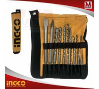 Ingco SET PUNTE SCALPELLI SDS PLUS Kit Per Trapano Demolitore 10 pz CON CUSTODIA