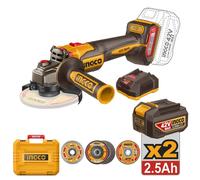 Ingco smerigliatrice 42V 1280W 115mm con 2 batterie e caricabatteria - CAGLI4128