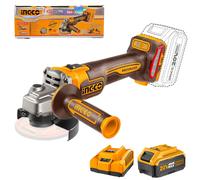 Ingco Smerigliatrice angolare batteria 20 V 115 mm 4 Ah Brushless 3 velocità