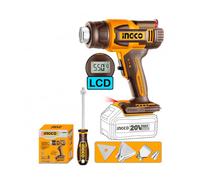 INGCO Termosoffiatore pistola termica con display LCD a batteria 20V nudo ( solo
