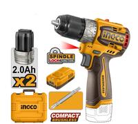 INGCO - Trapano Avvitatore Brushless 16V CDLI16682E | 60Nm | 22+1 | 13mm | 2x2Ah