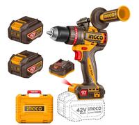 INGCO Trapano Avvitatore con percussione 42V 99Nm brushless con 2 batterie 2Ah -