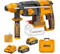 Ingco Trapano Tassellatore Martello Demolitore 20V 2 Batterie SDS PLUS Brushless